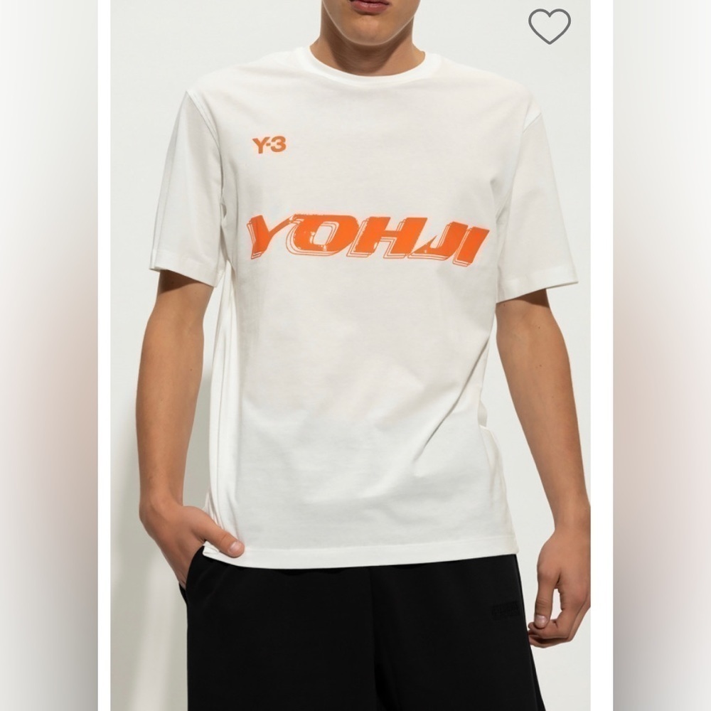 Y-3 Yohji Yamamoto orange logo tee shirt NWT